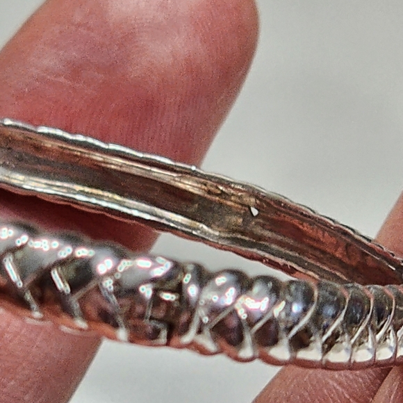 Purple stones cuff two tone bangle - Picture 2 of 4